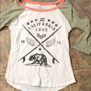 BILLABONG 3/4 sleeve california love tee